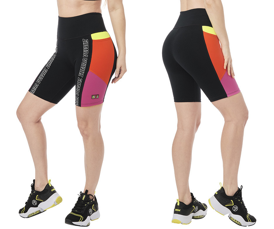 Zumba Color Blocked High Waisted Biker 