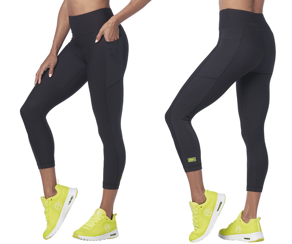 Zumba Dance High Waisted Crop Leggings 