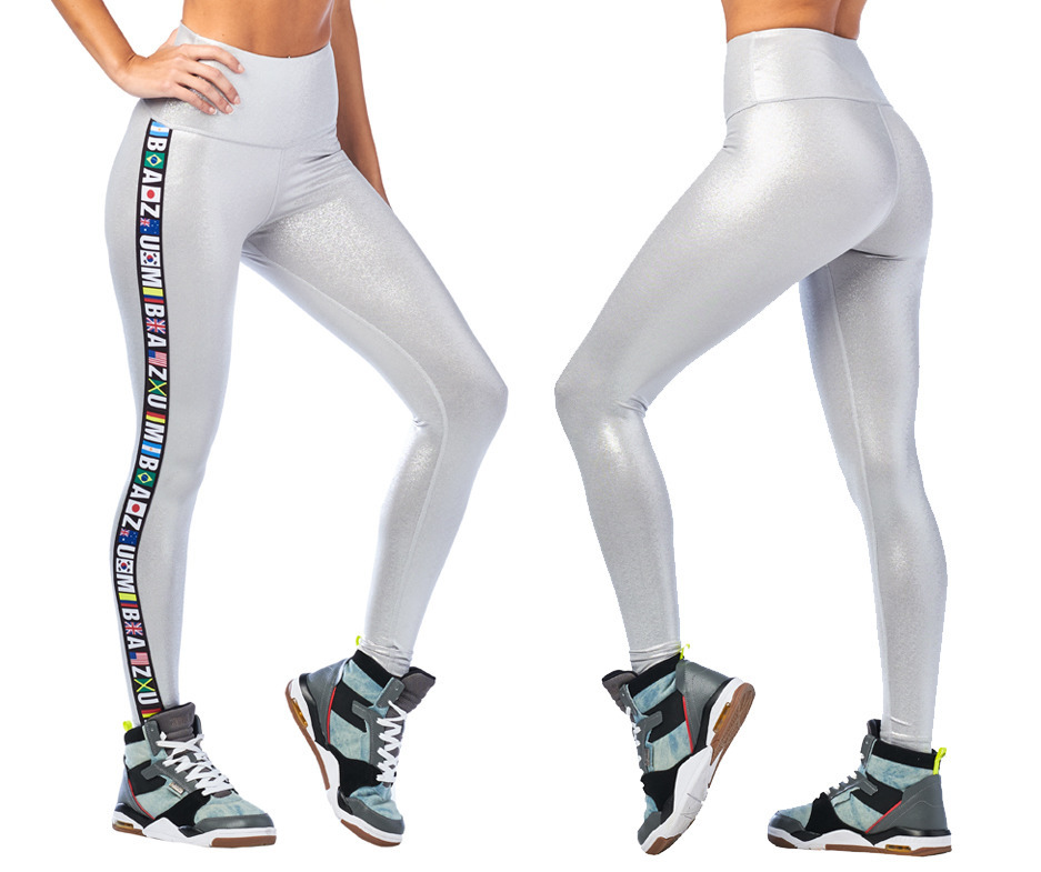 high waisted metallic leggings