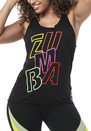 Top Donna Zumba Fitness All Night Open Back Tank