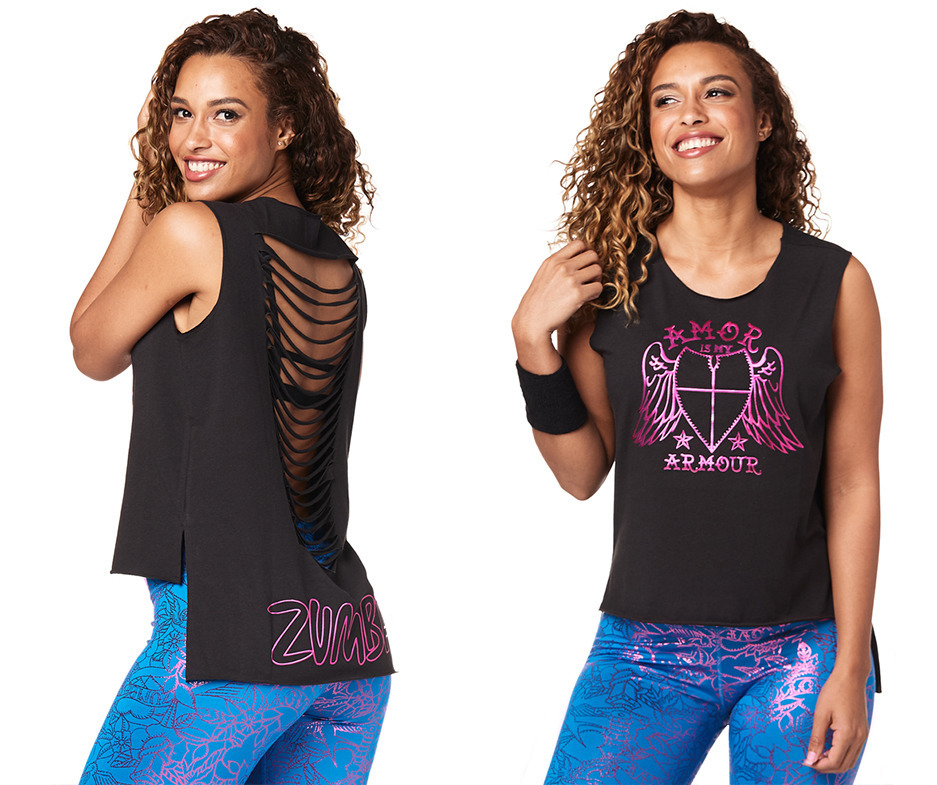Orange You Hot ~ size Medium Zumba Love Slashed Hi Lo Tank XL