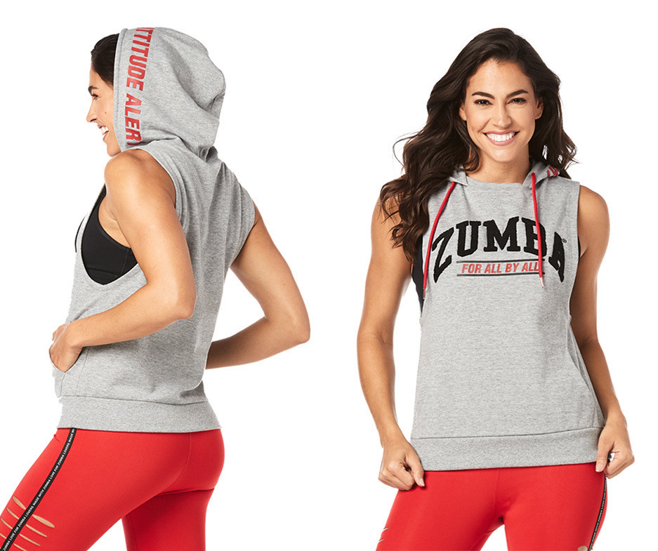 zumba sleeveless hoodie