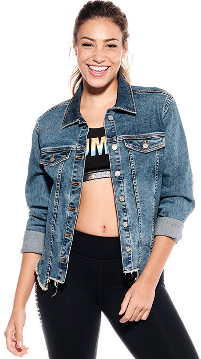 denim jacket with swarovski crystals