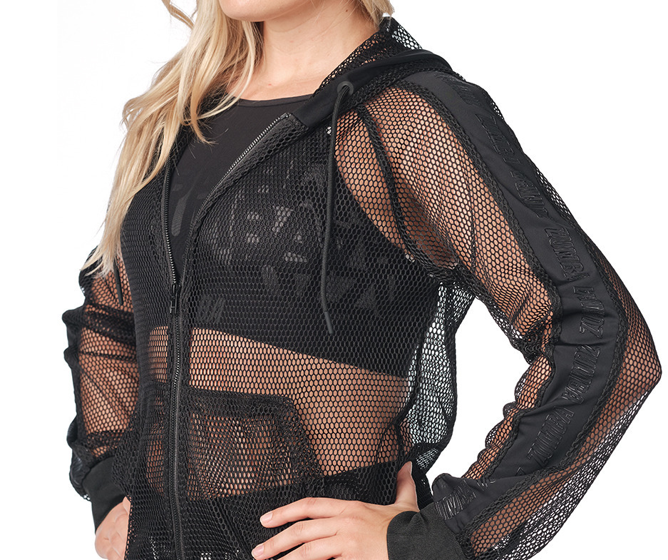 black fishnet jacket