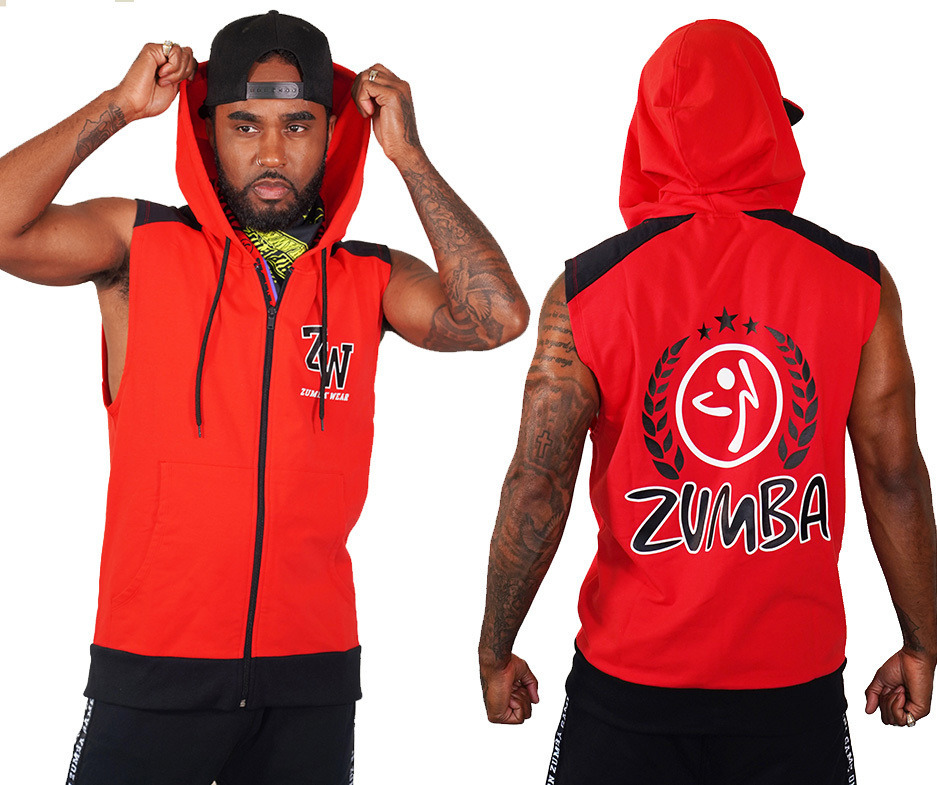 graphic sleeveless hoodie