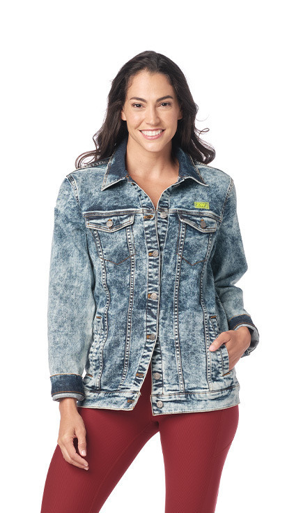 a brand denim jacket